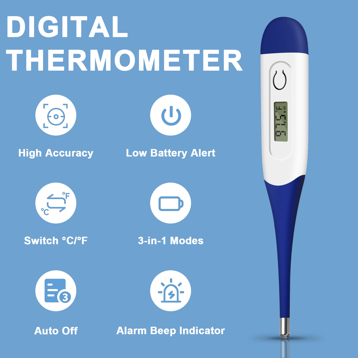 LPOW Thermometer for Adults, Non Contact Infrared Digital Thermometer for Fever, Body and Surface Thermometer 2 in 1 Dual Mode並行輸入 LPOW NON CONTACT DIGITAL DISPLAY INFRARED BODY AND FOREHEAD THERMOMETER  HTD8813