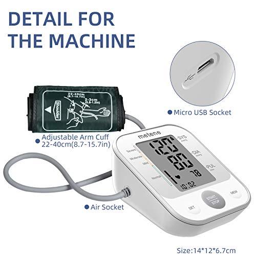 Metene Blood Pressure Monitor Upper Arm BP Cuff Machine, Automatic High Blood PR