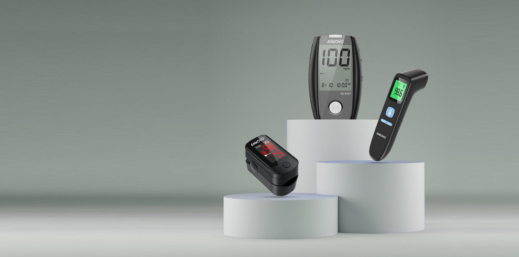 Ankovo® Thermometer Pulse Oximeter Blood Sugar Monitor BP Monitor ankovo